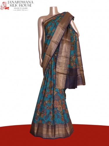 Designer Floral Printed Silk Saree